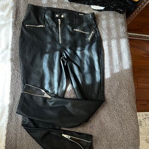 NEVER BEEN WORN - BlankNYC Leather pants with silver hardware and zipper slit